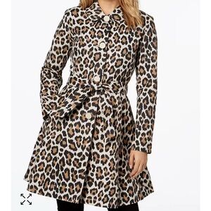 Kate Spade Leopard Print rain trench coat